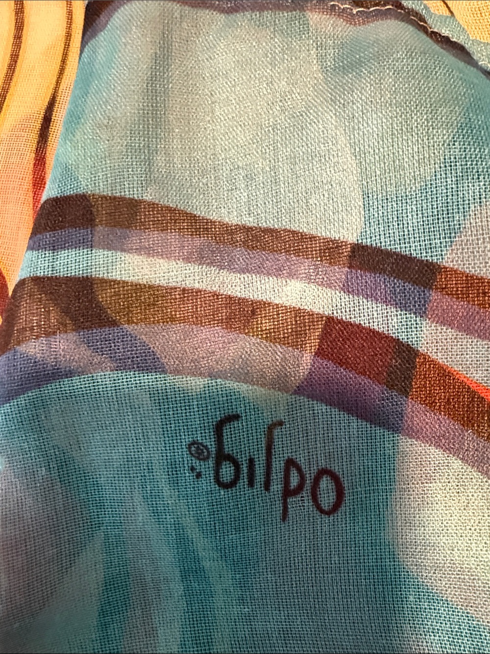 Multicolor Abstract Loop Scarf - Vibrant Infinity Wrap - Picture 3 of 4